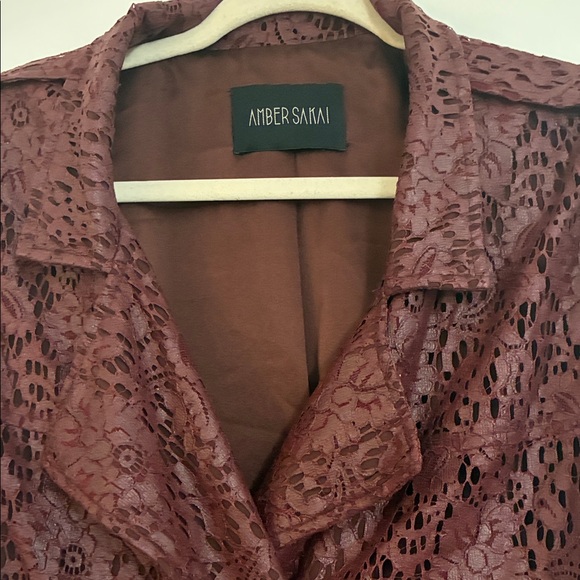 Andres Sarda Burgundy Lace Jacket - Picture 2 of 9